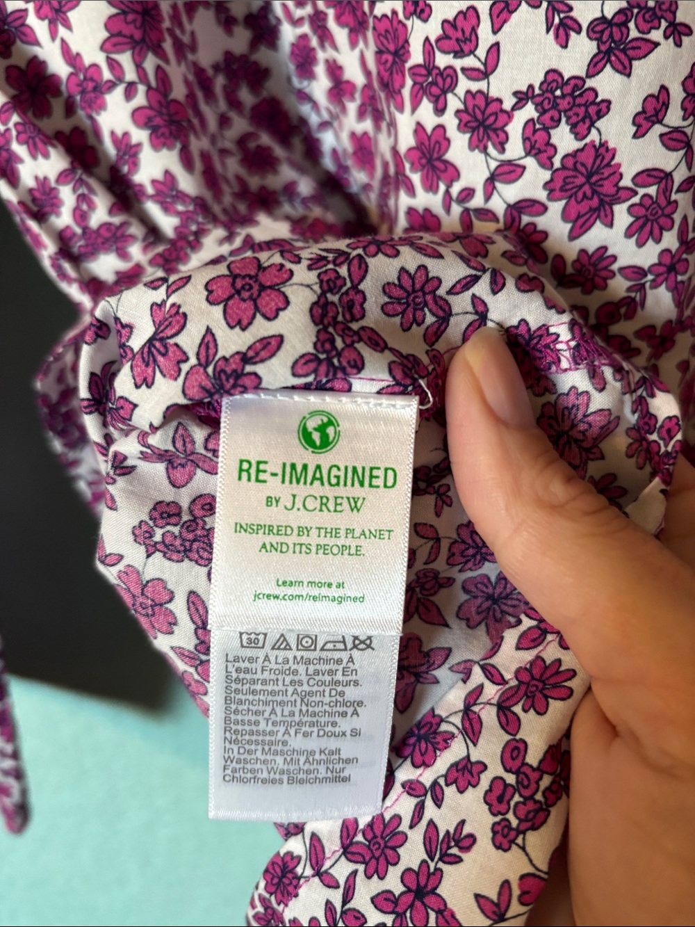 J. Crew Purple Floral Button-Placket Long Sleeve Tunic Women’s Size S Like New - Picture 5 of 8